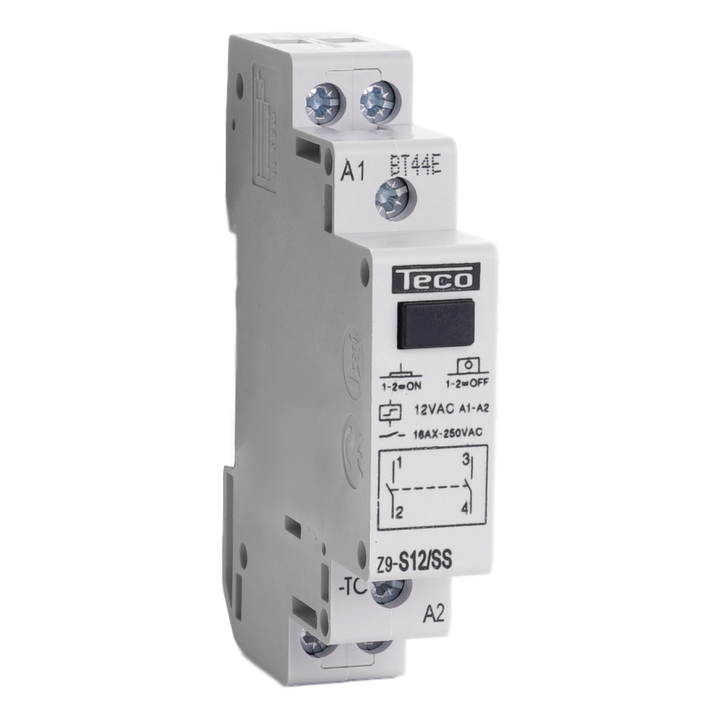 Impulse relay Teco 12VAC 16A 2NO