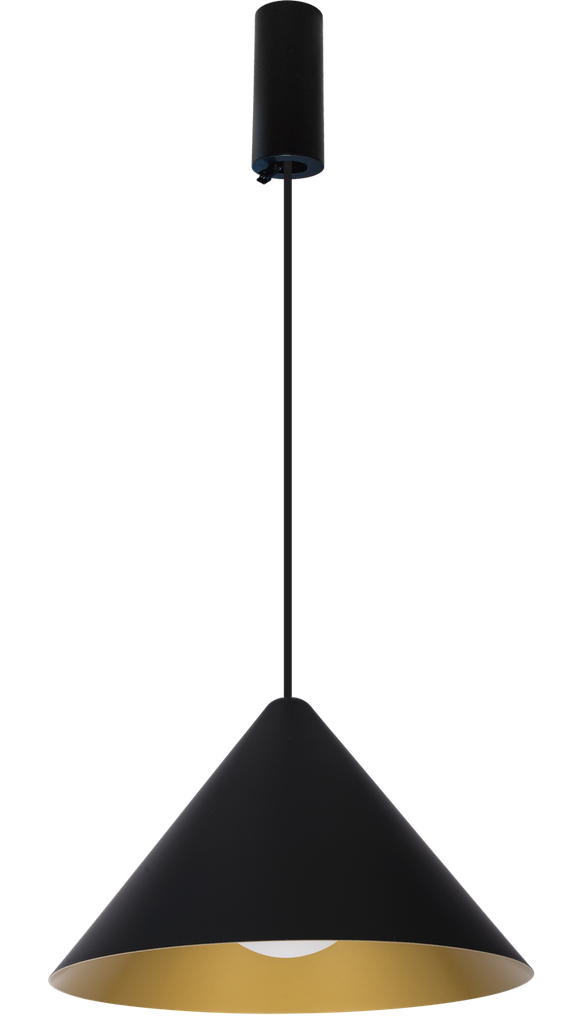 (AS)Pendel cap NAULA 3000K + basis  Phase dim Zwart Goud