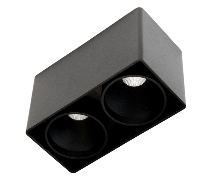 (AS)KUANA  2X9W vierkant 3000K Zwart