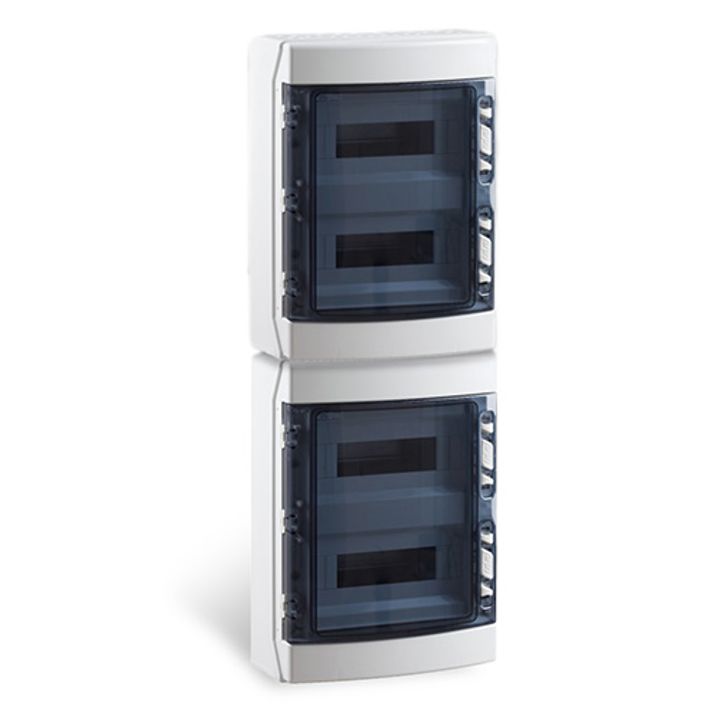 Coffret app. IP65 porte transp. 4x 12 mod. + born. de terre