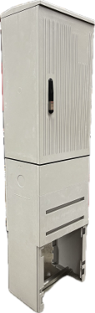 Armoire de trottoir porte rayée DIN00 complete (armoire+plaque+socle)