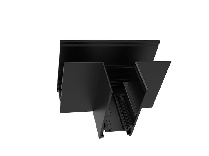 (AS) T-Angle horizontale de 2x90° Track 48V H 54 Noir  connecteur  incl.