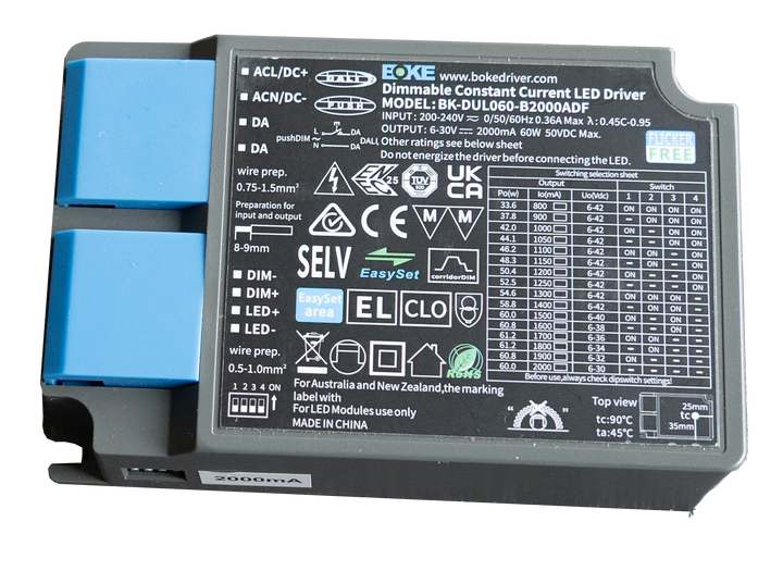 Driver MULTI-DIM 6-42V 0,80-2.00A CC 60W+ con.mal.+NFC
