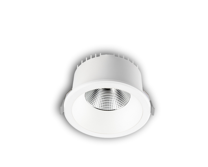 Downlight LED EXO 9-12W D140mm 3K-4K IP54 Blanc + Réflecteur Mat (driver intégré)