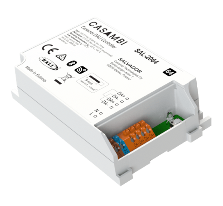 Controller 64 DALI-Adressen DALI D4i, DT6, DT8 verkabelt zum CASAMBI-Netzwerk (mit integrierter Dali-Versorgung)