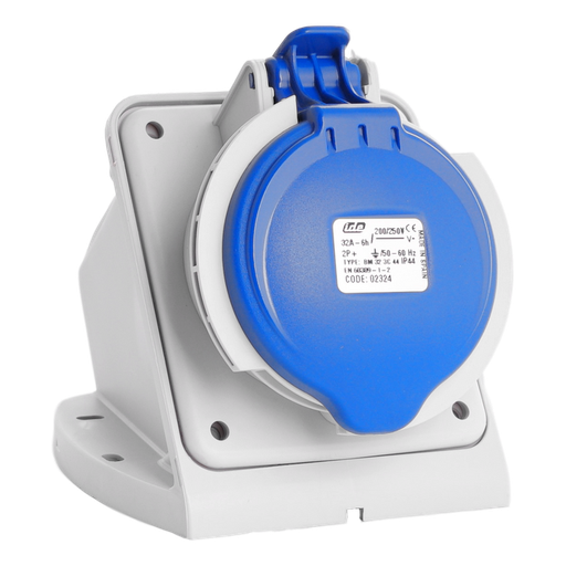 [/02324] IDE IP44 Steckdosenwandmontage Schräg 32A 3p 230VAC