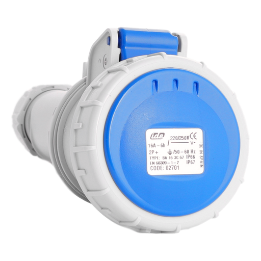 [/02701] IDE IP67  Kopplungsbuchse Mobil 16A 2P+Erde 250VAC