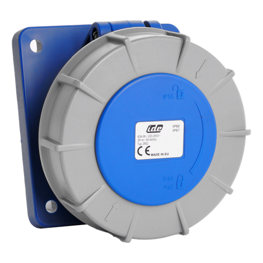 [/02852] IDE CEE 63A 3P+E 230VAC IP67 Steckdosensockel Schalttafel