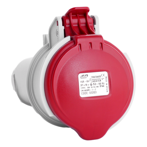 [/03203] IDE IP44 Kopplungsbuchse Mobil 3p+N+Erde 16A 415VAC