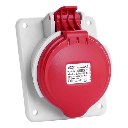 [/03303] IDE CEE 16A 5p 400VAC IP44 prise encastrée inclinée