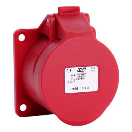 [/03313] IDE  CEE 16A 3p+N+A 415V IP44 stopcontact paneelmont.