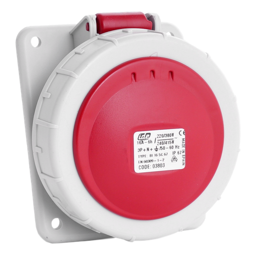 [/03803] IDE CEE 16A 5p 400VAC IP67 stopcontact inbouw schuin