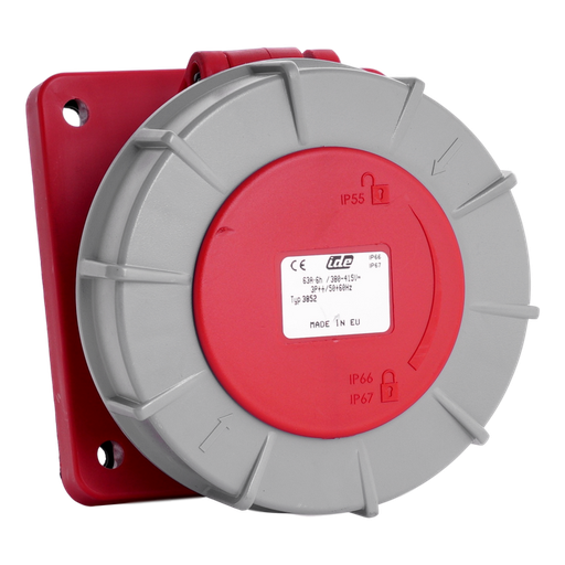 [/03852] IDE CEE 63A 4p 400VAC IP67 prise encastrée inclinée