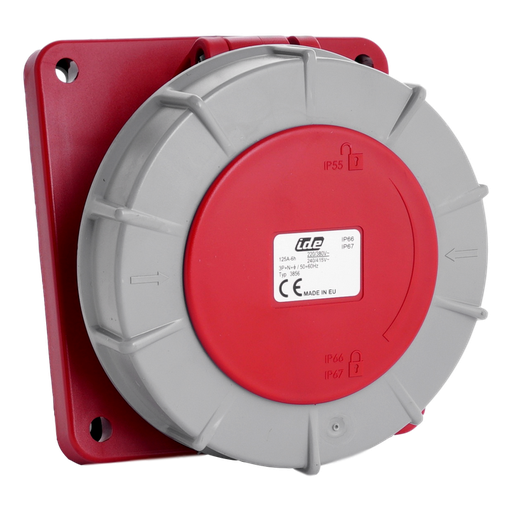 [/03856] IDE CEE 125A 5p 400VAC IP67 prise encastrée inclinée