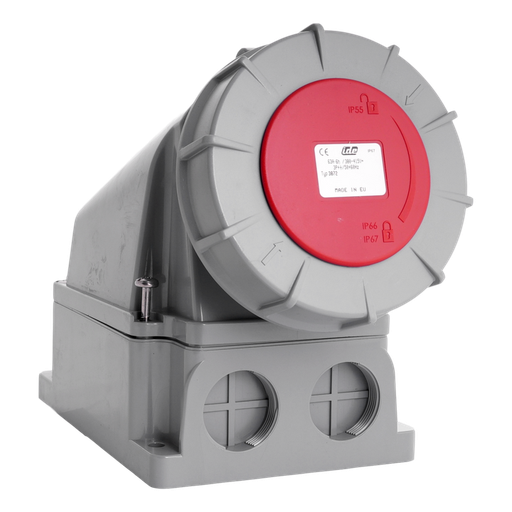 [/03872] IDE IP67 Steckdosensockel Aufbau 3P+Erde 63A 415VAC