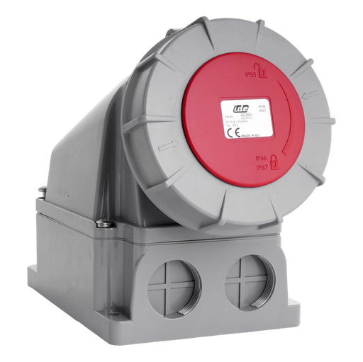 [/03873] IDE IP67 Steckdosensockel Aufbau 3P+N+Erde 63A 415VAC