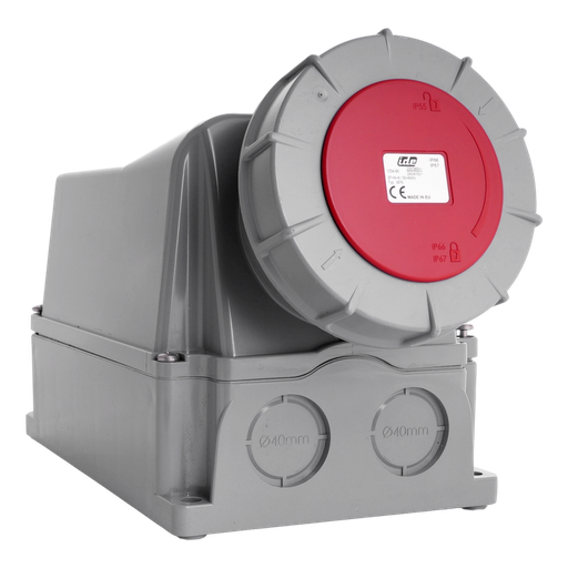 [/03876] IDE IP67 Steckdosensockel Aufbau 3P+N+Erde 125A 415VAC