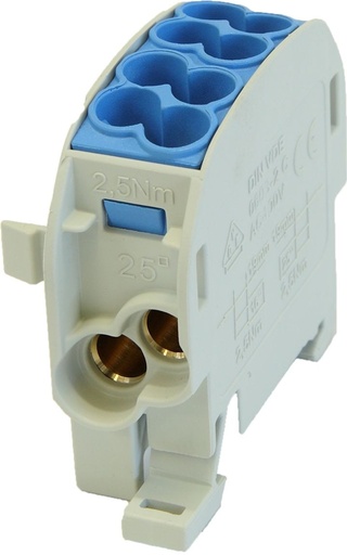[/080110-3-3] Aftakklem HLAK25 C 1p 2x25, 2x16mm² Cu+Al L bruin