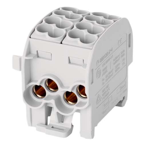 [/080120-0-4] Aftakklem HLAK25 C 1p 4x25, 4x16mm² Cu L grijs