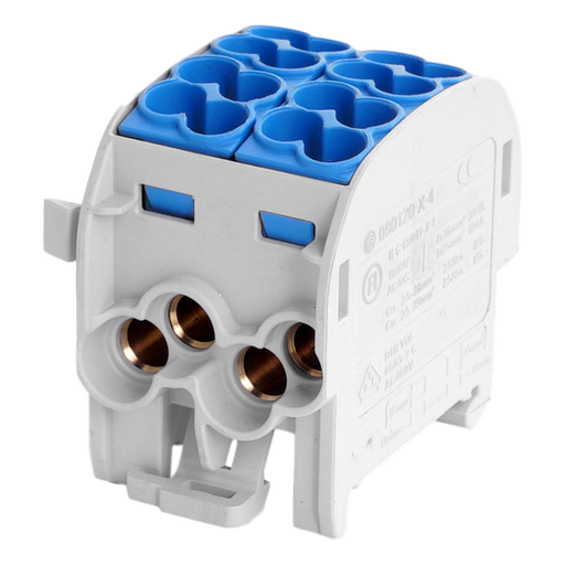 [/080120-1-4] Klemme für die Ableitung. HLAK25 C 1p 4x25, 4x16mm² Cu N blau