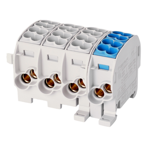 [/080140-1-4] Klemmenleiste für die Ableitung. HLAK25 C 4p 2x25, 2x16mm² Cu 3LN