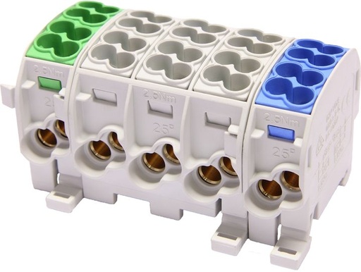 [/080150-3-3] Aftakklem HLAK25 C 5p 2x25, 2x16mm² Cu+Al PE3LN