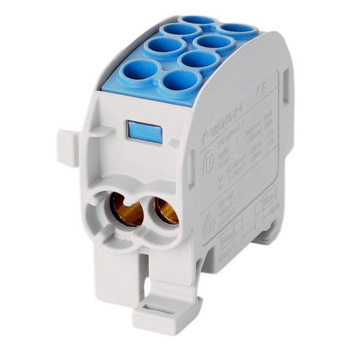 [/080210-1-4] Bornier de dériv. HLAK35 C 1p 2x35, 2x25mm² Cu N bleu