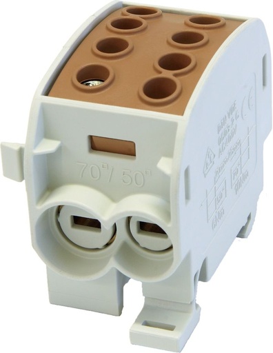 [/080310-1-3] Aftakklem HLAK70 C 1p 2x70, 2x50mm² Cu+Al N blauw