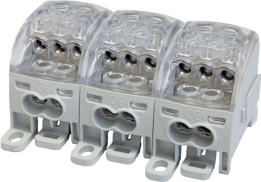 [/082050-1-3] Bornier de distr. PDB210 2p 35, 2x25, 3x16mm² Cu+Al gris