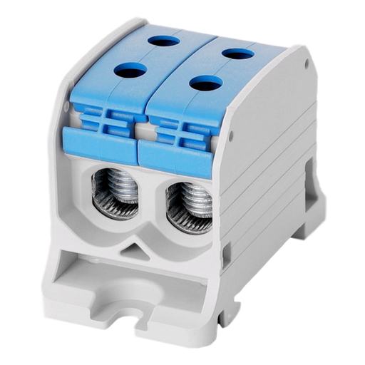 [/087320-1-3] Bornier de racc. RKA 1p double 50mm² Cu+Al bleu