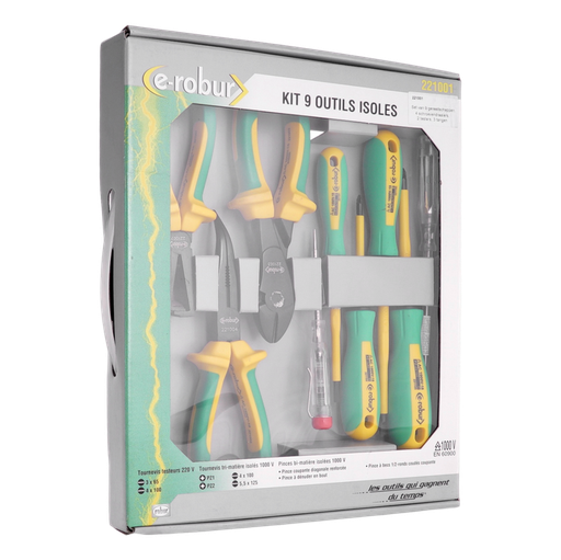 [/221001] 1000 V tool kits - 4 screwdrivers, 2 testers and 3 pliers