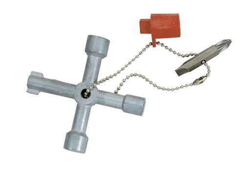 [/394010] Clef en Croix universelle + adaptateur + bits plat et PZ2