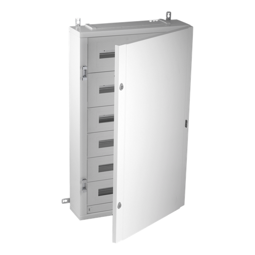 [/40AS168PO150BW] Coffret métal. IP40 168 mod. (150mm) Porte opaque + KITTT