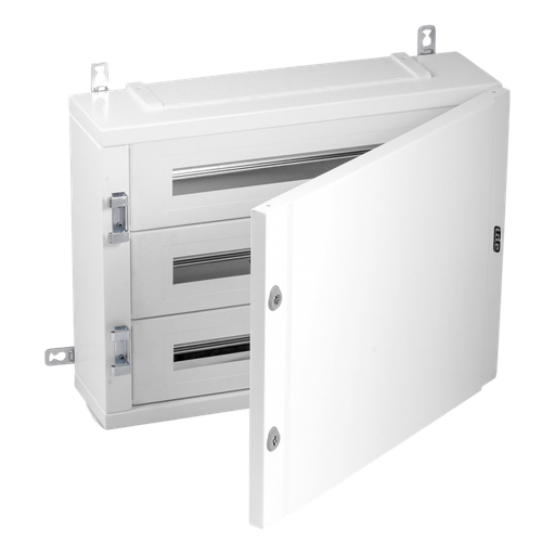 [/40AS72PO150BW] Coffret métal. IP40 72 mod. (150mm) Porte opaque + KITTT