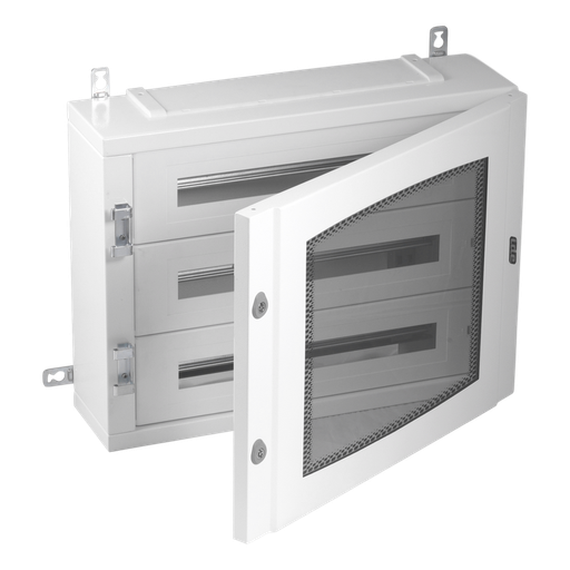 [/40AS72PT150BW] Metallschrank IP40 72 Mod. (150mm) Tür Transp. + KITTT