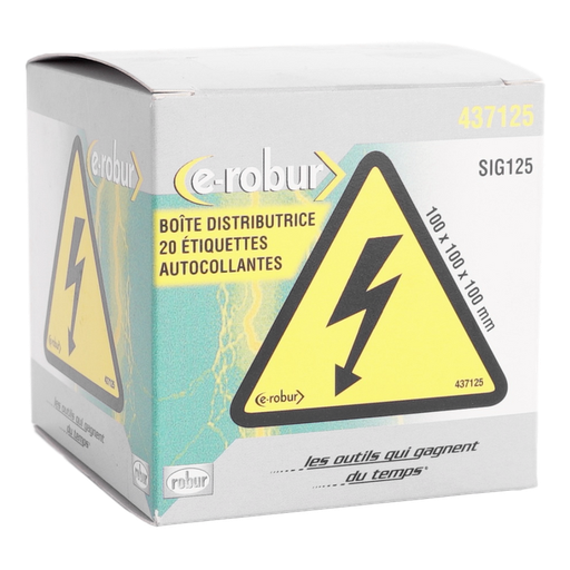 [/437125] Boîte de 20 triangles autocollants 100mm "éclair"