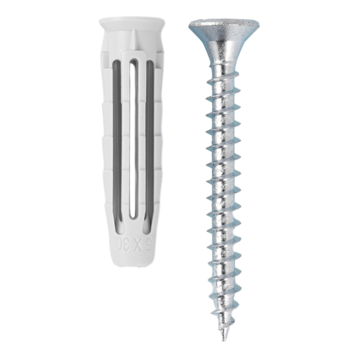 [/565770] Plug PA6 T6 6x30mm + schroef - doos van 300 st.