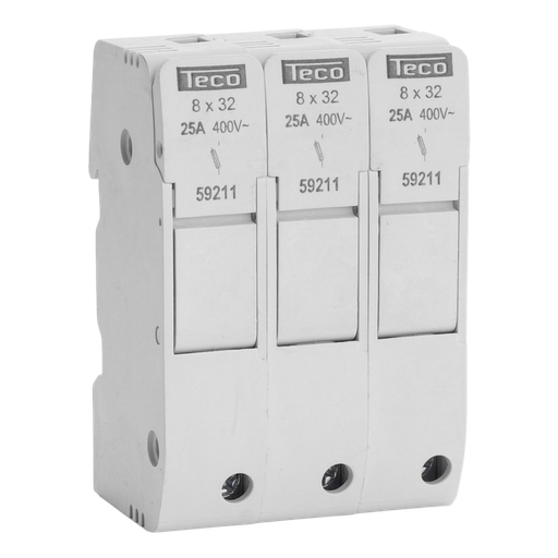 [/59213] Zekeringsscheider kompakt Teco 3-Polig  8x31