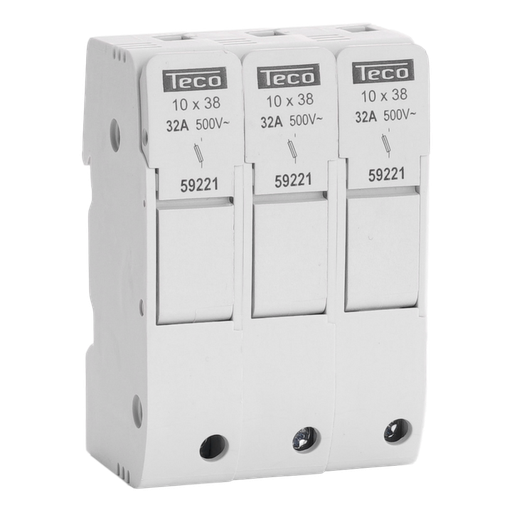 [/59223] Sectionneur fusible compact Teco 3-Pôles  10x38