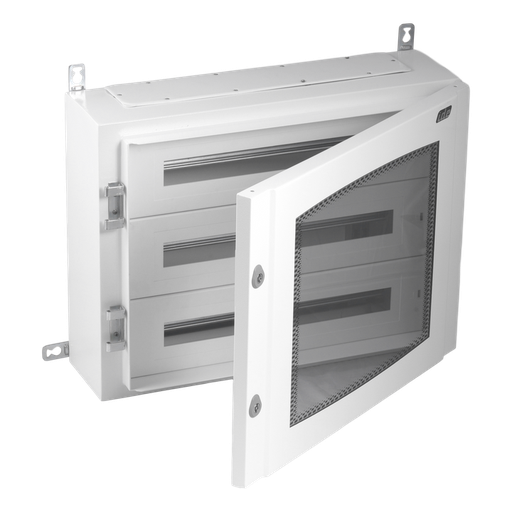 [/65AS72PT150BW] Metallschrank IP65 72 Mod. 150mm Tür Transp.