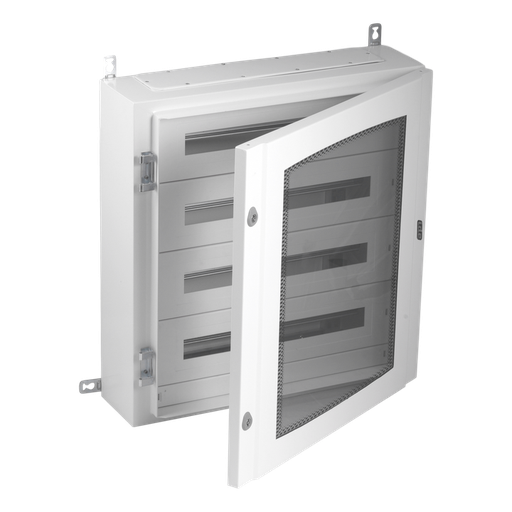 [/65AS96PT150BW] METAL DISTR. ENCL. 96mod Transp. door (150mm)