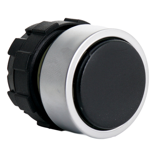 [/B3DSW] Bouton poussoir noir, bague metal.