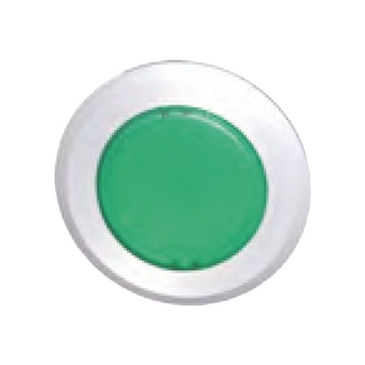 [/B5DLGN] Bouton poussoir lumineux vert, bague métal.