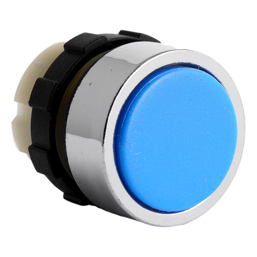 [/BC3DBL] Bouton poussoir bleu B&J bague chrome