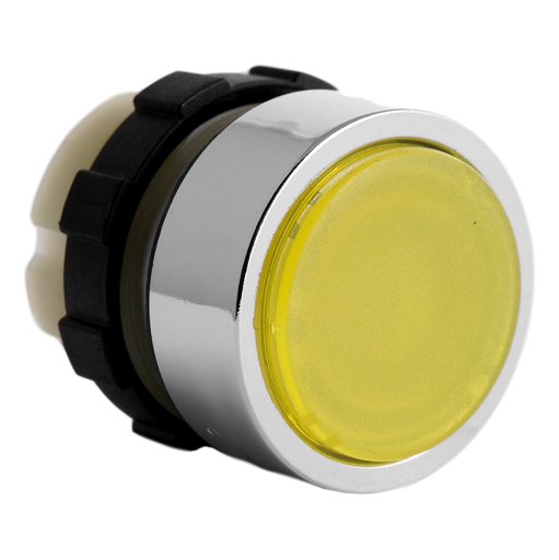 [/BC3DLGE] Bouton poussoir lumineur jaune B&J bague chrome