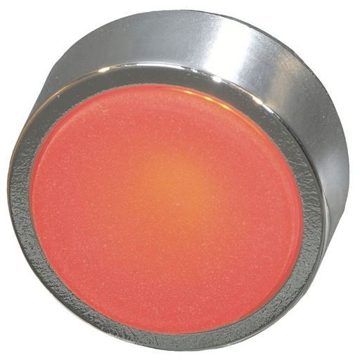 [/BC3DLRBL] Drukknop blauw, verlicht, met chromé ring