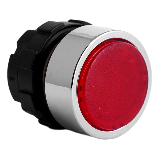 [/BC3DLRRT] Bouton poussoir lumineux maintenu rouge B&J bague chrome