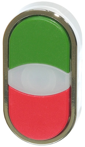 [/BC3DTGR] Doppelleuchtdrucktaster IP67  Chromring 22.5 Grün  / Rot