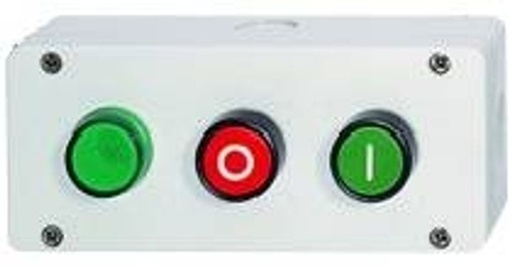 [/BG21GN] Gehäusedose für 2 Taster + Lampe ON/OFF Kontrollleuchte