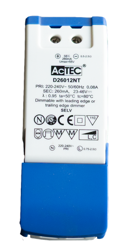 [/D26012NT] Driver Phase Dimming 250mA 9W 36V pour 1xAR111